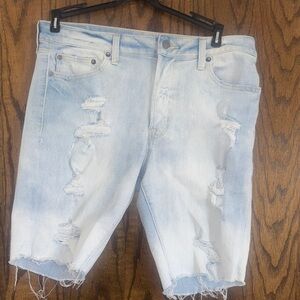American Eagle Extreme Flex Distressed Bermuda Jean Shorts size 33